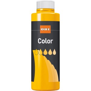 OBI Color Voll- und Abtönfarbe Goldgelb, matte Dispersionsfarbe im 500 ml Gebinde.
