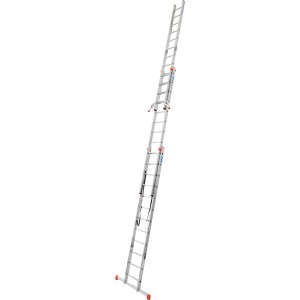 Krause Tribilo Vielzweckleiter 3x12 Sprossen, ausgefahren. Aluminium Leiter für den Außenbereich.