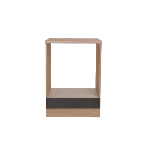 Respekta Herdumbauschrank Merle, 60 cm, grau, mit Arbeitsplatte.