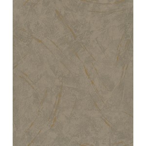 Vliestapete La Veneziana III in Braun mit Putzstruktur und Metallic-Akzenten.