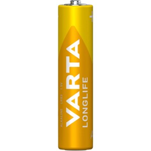 Gelbe Varta Longlife Micro (AAA) Batterie für Geräte mit niedrigem Energieverbrauch.