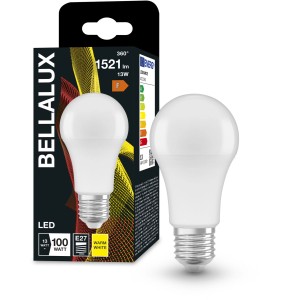 Bellalux E27 LED-Lampe in Glühlampenform, 13W, 1521 Lumen, warmweiß.