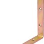 Gelb verzinkter Konstruktionswinkel, 160x160x20 mm, mit Löchern für Schrauben.