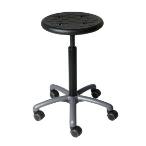 Küpper Werkstatt-Hocker, hellgrau, mit Rollen und Höhenverstellung. Ideal für Werkbank.