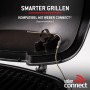 Innenansicht des schwarzen Weber Gasgrill Q1100N Deckels mit Temperaturfühler und Weber Connect Kompatibilität.
