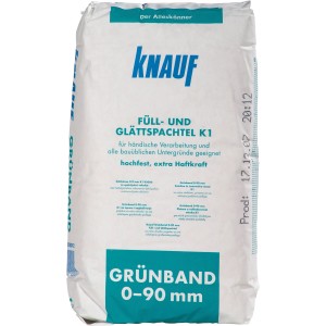 Knauf Grünband Füll- und Glättspachtel K1, 5 kg Sack für Ausgleichsarbeiten.