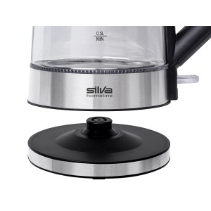 Silva-Homeline Glas-Wasserkocher KL-G 2007 Edelstahl 1,7 l mit Basisstation.