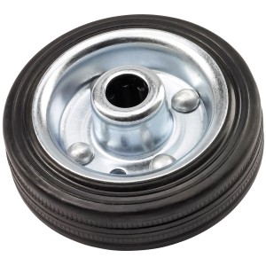 Vollgummirad, Ø 80 mm, Stahlfelge, schwarz, Nabe 40 mm für Rollen und Räder.