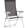 Anthrazitfarbene Yes Hochliege Cayo, 110x57x65 cm, mit Aluminiumgestell und Textilbezug.