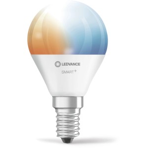 Ledvance Smart+ WiFi LED-Lampe, Tropfenform, E14, 5,5W. Dimmbar, tunable white.