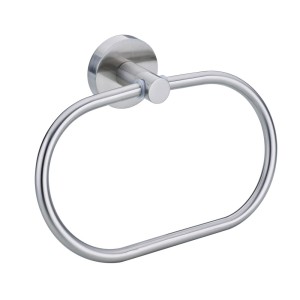 Nie Wieder Bohren Handtuchring Moon, Chrom, 18,5 cm. Wandmontage ohne Bohren.