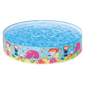 Intex Kinderpool Duckling Snapset, Planschbecken mit Unterwasserwelt-Motiv, Ø 122 cm.