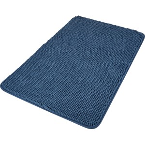 Dunkelblaue baliv Badematte (50x80 cm) aus Polyester mit Noppenstruktur.