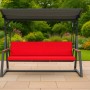 Rotes Polster-Set für 3-Sitzer Hollywoodschaukel (180x60x50cm) mit abnehmbarem Bezug.