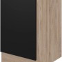 Flex-Well Spülenunterschrank Capri, 50 cm, Schwarz Matt/Endgrain Oak, mit Drehtür.