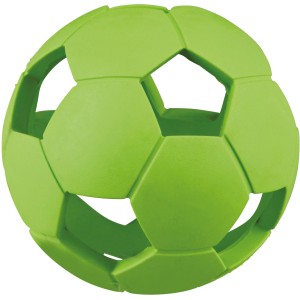 Grüner Jollypaw Lochball aus Naturgummi, 7 cm Durchmesser, befüllbares Apportierspielzeug für Hunde.
