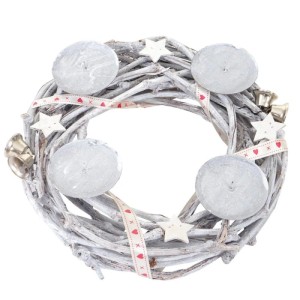 MCW Adventskranz 3er Set: Kranz, Windlicht und Stern mit Kerzenhaltern, ohne Kerzen.