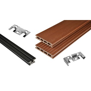 Kovalex WPC Terrassen-Bausatz Exklusiv mattiert Braun 300cm x 500cm
