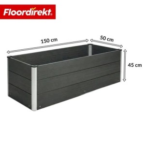 Floordirekt WPC Hochbeet Paros Extra Robust Alu-Eckpfosten Anthrazit 150 x 50 x 45 cm