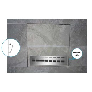 Ottofond Revisionsklappe mit Lüftungsgitter Alu Grau