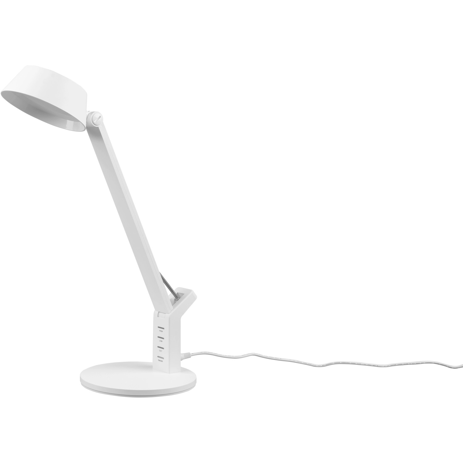 Weiße Trio LED-Tischleuchte Ava mit USB-Anschluss, dimmbar und mit verstellbarer Farbtemperatur.