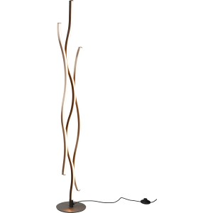 Moderne Trio LED Stehleuchte Blaze in gebürstetem Aluminium. Design-Stehlampe mit dimmbarer Lichtfarbe.