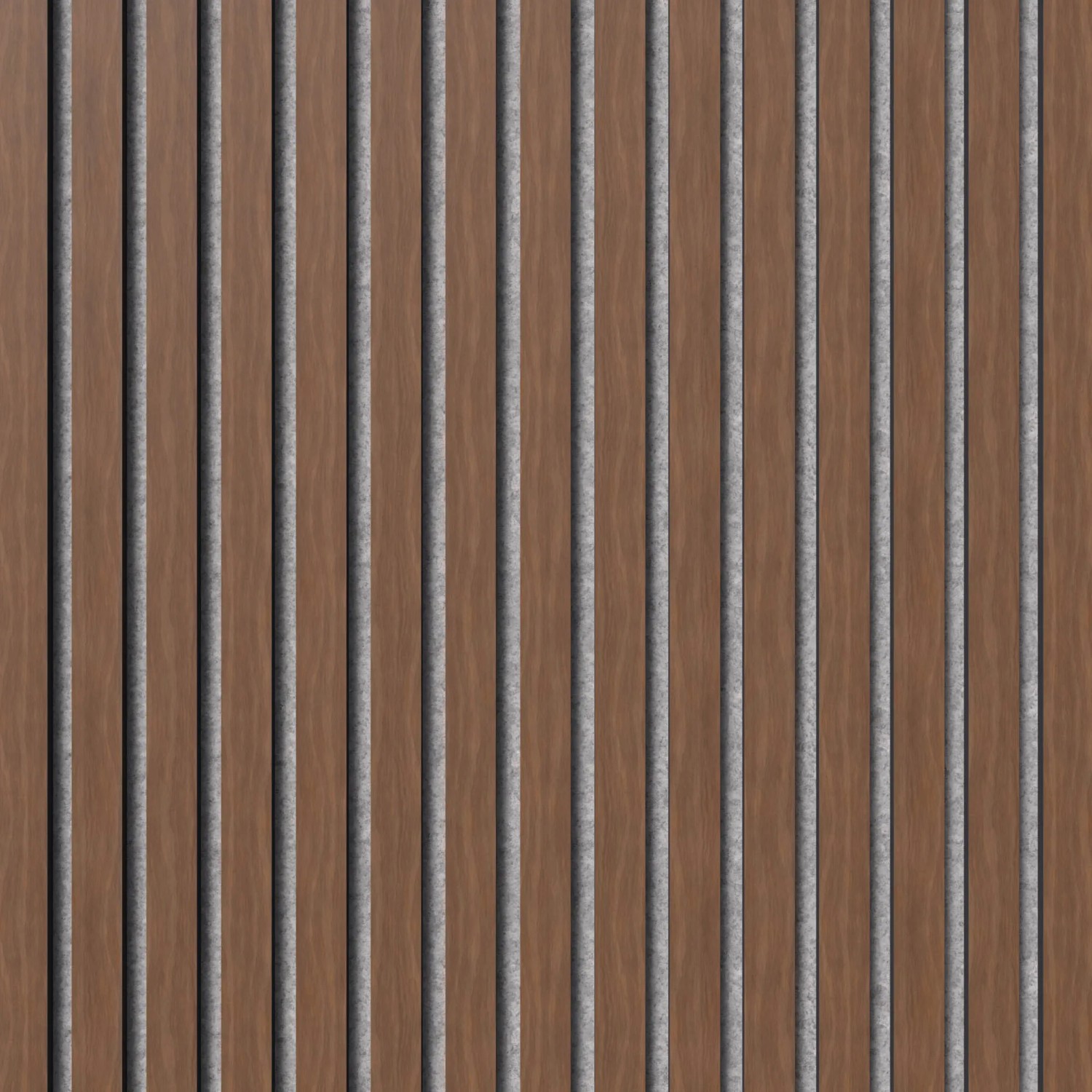 Akustikpaneel Walnuss, MDF schwarz, grauer Filz, 32x240cm, 2 Stück, FSC®-zertifiziert.