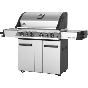 Napoleon Gasgrill LD605RSIBPSS aus Edelstahl mit vier Brennern und Seitenbrenner.