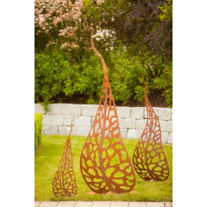 Ferrum Art Design Deko-Skulptur Blätter Gr. III, 100 cm, Edelrost für den Garten.