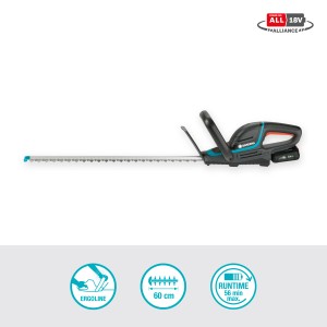Gardena Akku-Heckenschere ComfortCut 60/18V P4A Ready-To-Use Set mit Akku, Ladegerät und ErgoLine Griff.