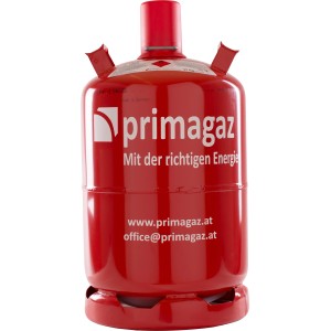 Rote Primagaz 5 kg Gasflasche für Brenngas, ideal für Grill und Heizstrahler.