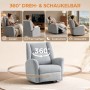 Hellgrauer HOMCOM Relaxsessel mit 360° Dreh- und Schaukelfunktion. Vielseitiger Loungesessel für Lesen, TV, Entspannung.