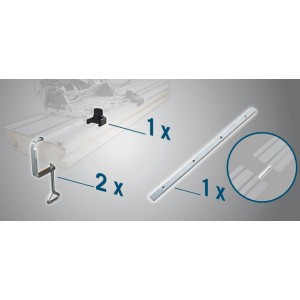 Scheppach Zubehörset für Tauchsäge PL 55: Verbinder, 2 Klemmen, Rückschlagsicherung.