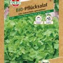 Samenpackung Sperli Bio Pflücksalat Grün, ideal für Gewächshaus und Hochbeet.