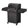 Enders Gasgrill Monroe Pro 3 SIK Turbo Shadow, 3 Brenner, Seitenkocher, Schwarz. Grillwagen mit Aluguss Garhaube.