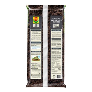 Sack Compo Bio Hochbeet- und Gewächshauserde, torffrei, 60 Liter. Pflanzerde für Gemüse und Kräuter.