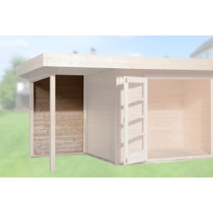 Weka Rückwand 150 cm aus naturbelassenem Holz für Designhaus Typ 126 und 172.