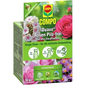 Compo Duaxo Rosen Pilz-frei für Zierpflanzen, 10ml Portionsflasche gegen Mehltau, Rost und Sternrußtau.