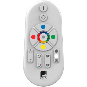 Fernbedienung für Eglo Connect LED-Leuchten zur Steuerung von Lichtfarbe und Helligkeit.