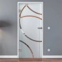 Levidor Glastür Dresden mit teilsatiniertem Glas, eleganten Kurven und silbernen Beschlägen. Moderne Innentür für Büro & Zuhause.
