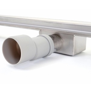 Edelstahl Duschrinne 110cm mit Siphon und Bodenablauf für Dusche.
