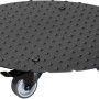 Schwarzer, runder Wagner Pflanzenroller GH 7006 Ø 38 cm mit Noppen und Rollen.