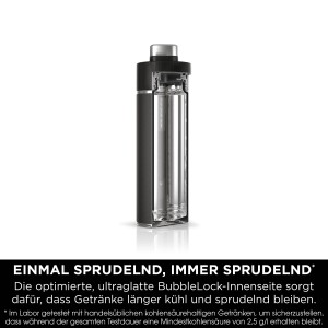 Ninja Thirsti Trinkflasche DW1801EUUKBK 530ml, schwarz, mit transparentem Innenleben.