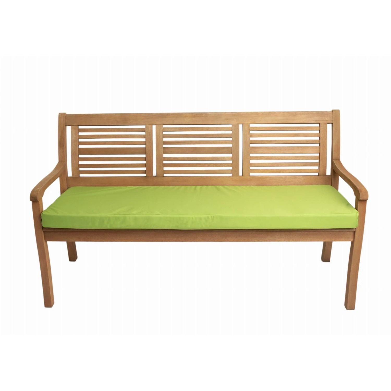 Gartenbank mit hellgrünem Setgarden Kissen (110x50cm) für 2-Sitzer Bänke.