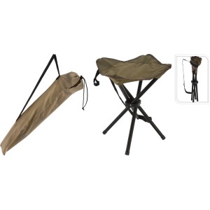 Dunkelgrüner Klapphocker (33x33x40 cm) mit Tragetasche für Camping & Outdoor.