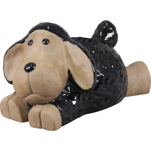 Deko-Schaf liegend aus Keramik 31 cm x 20 cm x 18 cm Schwarz
