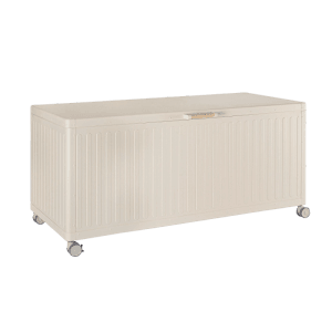Bizzotto Aufbewahrungsbox Ocean, seidenfarben, mit Rollen, 164,8x72 cm. Praktisch für Gartenmöbel.