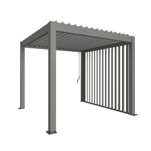 Biohort Lamellenseitenwand zu Pergola 10 x 235 x 327 cm Quarzgrau-Metallic