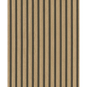 Marburg Vliestapete Botanica 2 mit Holzoptik in Dunkelbraun, Streifenmuster.