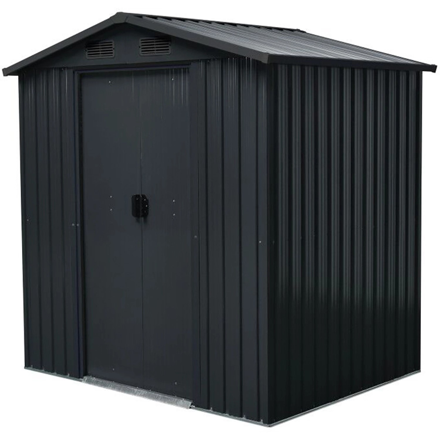 Floraworld Metall-Gerätehaus in Anthrazit, 1,8 m², mit Doppeltür. Ideal zur Aufbewahrung im Garten.